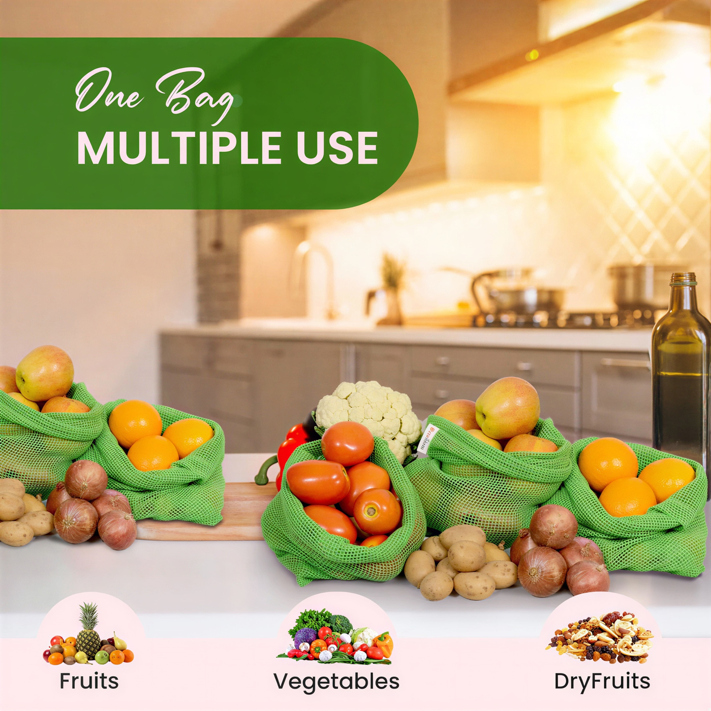 Vegetable Storage Bags (100% Cotton)
